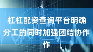 杠杠配资查询平台明确分工的同时加强团结协作
