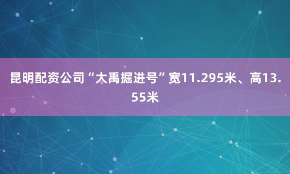 昆明配资公司“大禹掘进号”宽11.295米、高13.55米