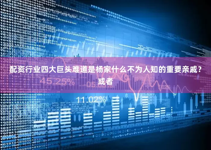 配资行业四大巨头难道是杨家什么不为人知的重要亲戚？或者