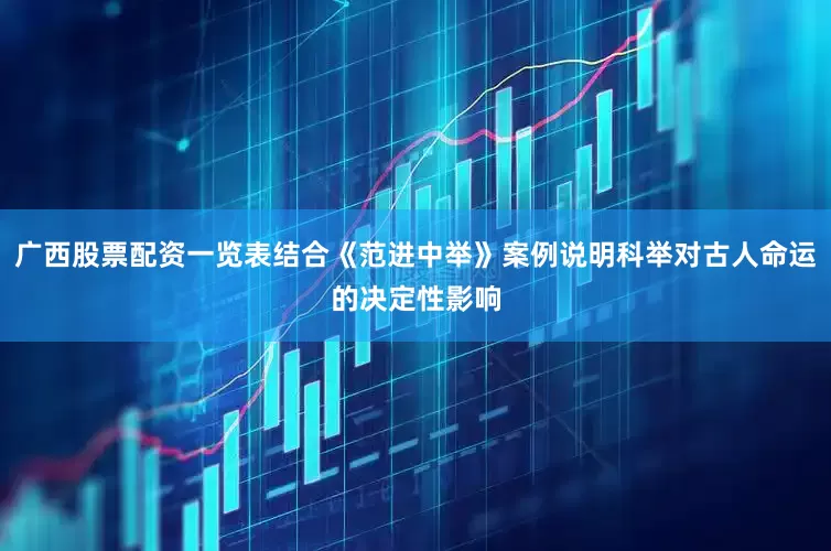 广西股票配资一览表结合《范进中举》案例说明科举对古人命运的决定性影响